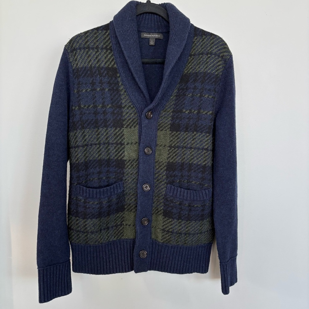 Banana Republic Wool Blend High Neck Cardigan Sweater Size S
